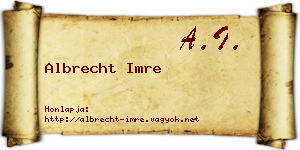 Albrecht Imre névjegykártya