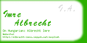 imre albrecht business card